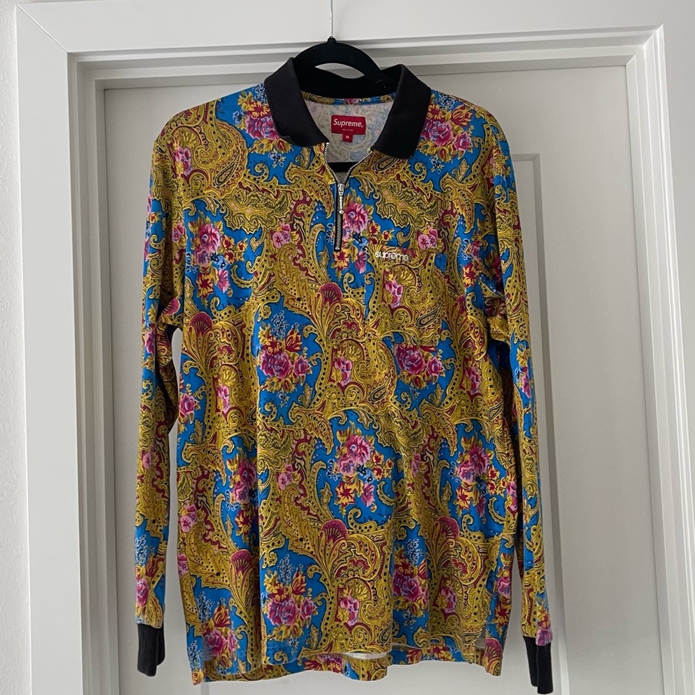 Supreme paisley L/S Polo Royal